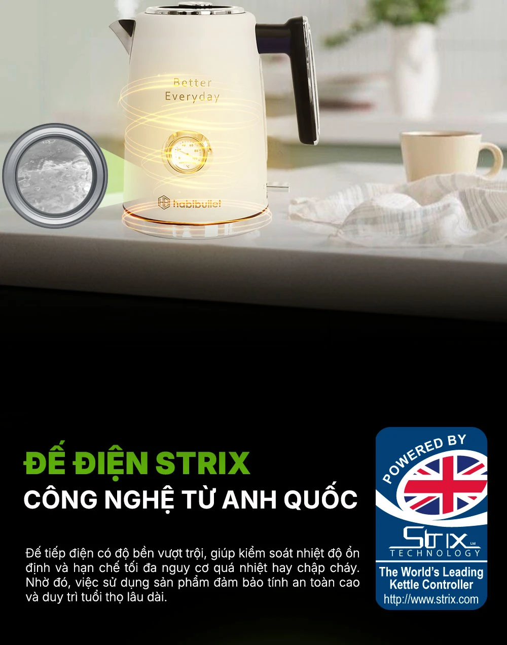 Ấm đun siêu tốc cao cấp Habibullet KHB2286 PRO BH245131 9